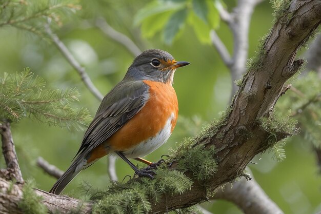 American Robin perched in a tree