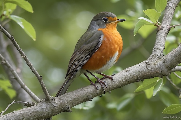 American Robin perched in a tree