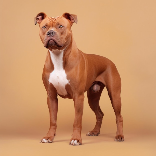 American Staffordshire Terrier in full length photography studio photo AI generated