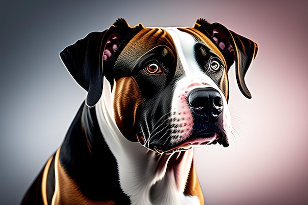 American Staffordshire Terrier geïsoleerd op de achtergrond Portret van een American Staffordshire terrier hond Leuke hond Digitale kunst