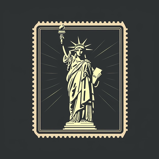 American stamp with the image of the Statue of Liberty ai generated