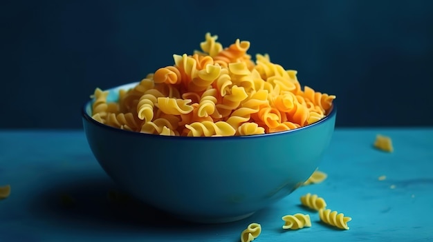 American style Italian pasta with cheese Bright color Generative Ai