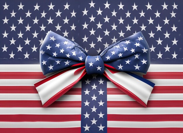 Photo american symbol bow on white background