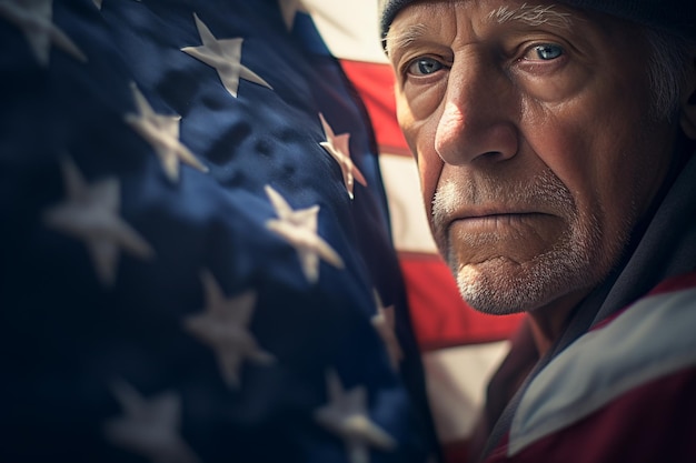 American Voter in a Polling Station Voting to Decide The Next President of the United States