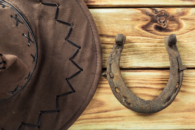 American West still life with old horseshoe