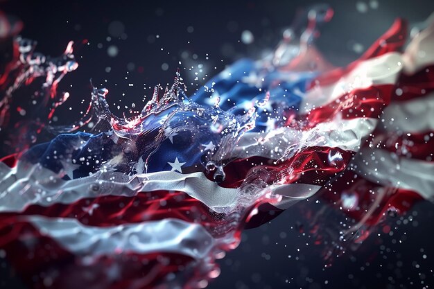 Американский флаг на фоне 3D для празднования Дня независимости