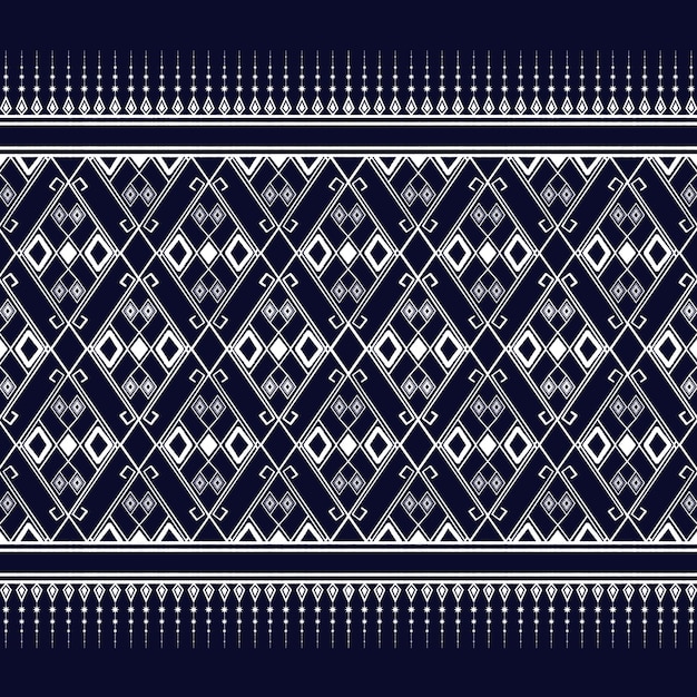 Amerikaans etnisch stofpatroon met een klassiek geometrisch ontwerp en etnische witte blauwe tonen