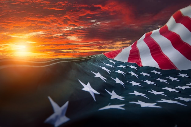 Amerikaanse Amerikaanse vlag. Voor USA Memorial Day, Veteranendag, Dag van de Arbeid of 4 juli-viering.