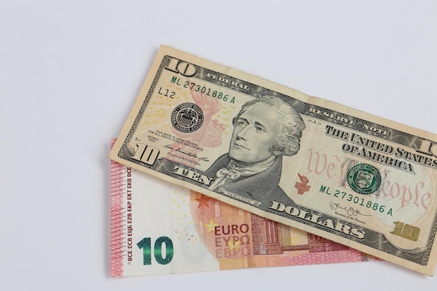 Amerikaanse dollar en eurobankbiljettengeld
