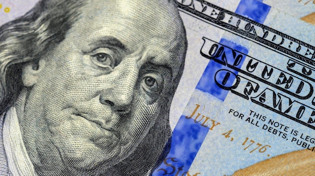 Amerikaanse dollarsclose-up van een fragment van Amerikaans geld