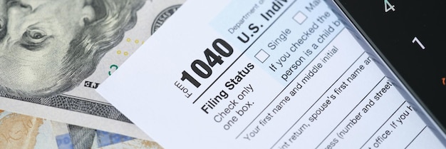 Amerikaanse federale aangifte inkomstenbelasting 1040 close-up
