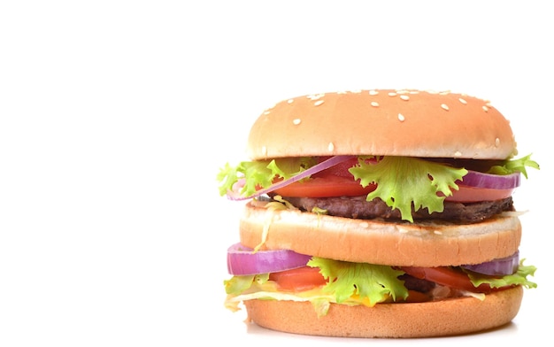 Amerikaanse hamburger op een witte achtergrond