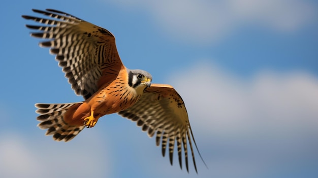 Amerikaanse kestrel Falco sparverius in vlucht generatieve ai