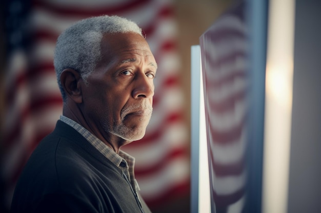 Foto amerikaanse kiezers in een stembus stemmen om de volgende president van de verenigde staten te beslissen