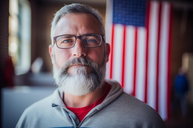 Foto amerikaanse kiezers in een stembus stemmen om de volgende president van de verenigde staten te beslissen