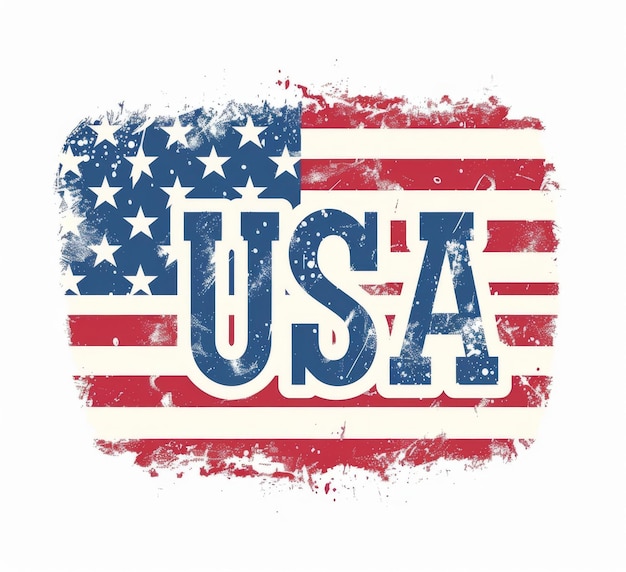 Amerikaanse nationale vlag logo banner van usa patriottisme sterren en strepen met tekst usa democratie en vrijheid