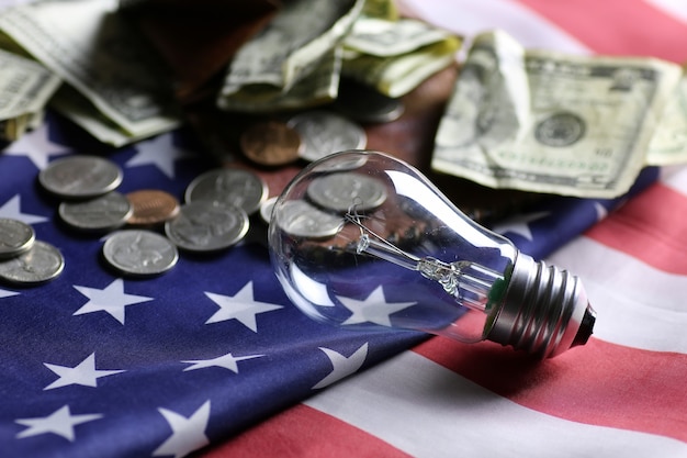 Amerikaanse power programma lamp munt geld