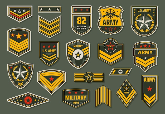 Amerikaanse strijdkrachten badges militaire rangen insignes