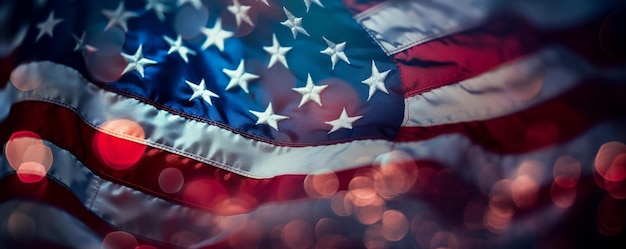 Amerikaanse vlag Gelukkige dag Victory art bokeh achtergrond Generatieve ai