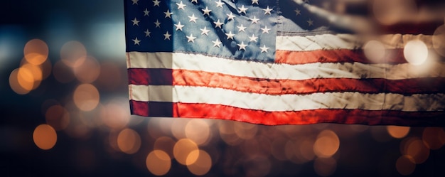 Amerikaanse vlag Gelukkige dag Victory art bokeh achtergrond Generatieve ai