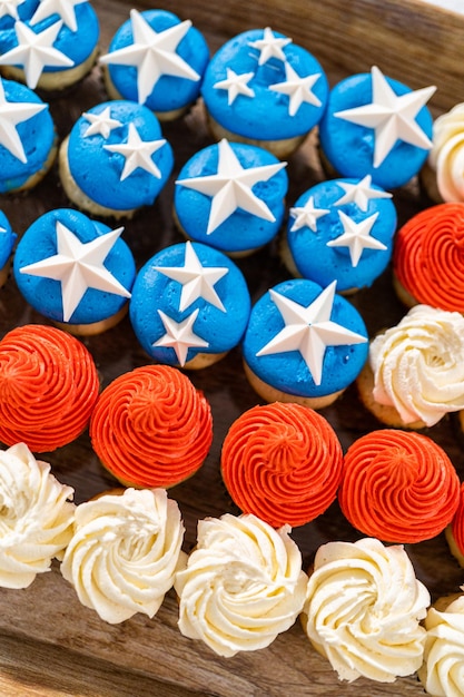 Amerikaanse Vlag Mini Cupcakes