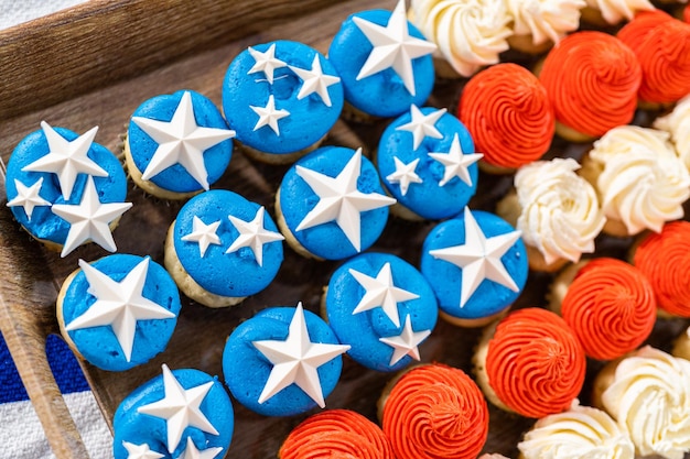 Amerikaanse Vlag Mini Cupcakes