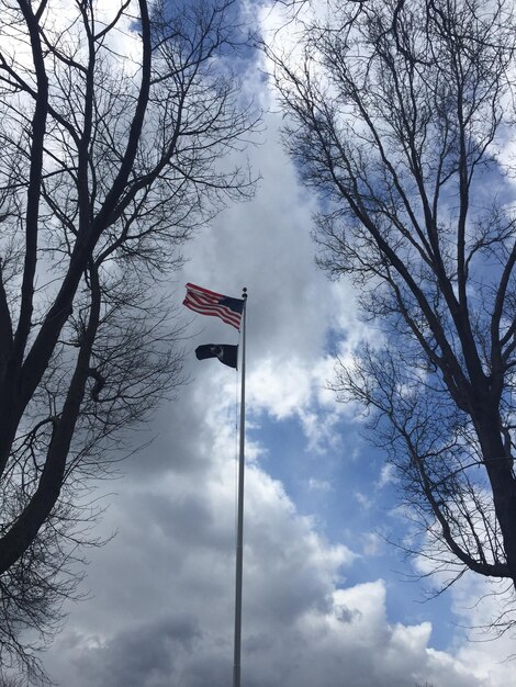 Foto amerikaanse vlag op een paal.