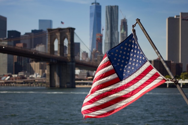 Amerikaanse vlag voor gebouw