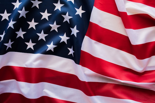 Foto amerikaanse vlag voor memorial day of 4 juli.