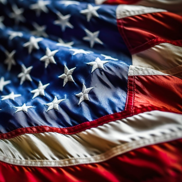 Amerikaanse Vlag Wave Close-up