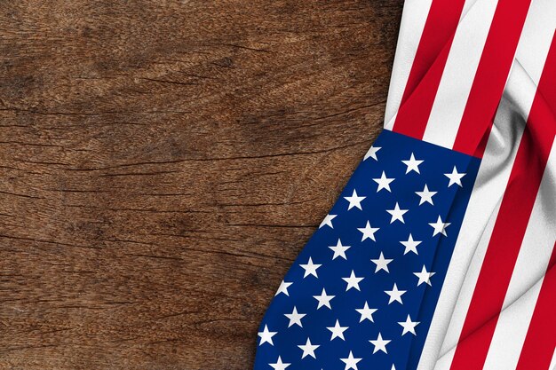Amerikaanse vlaggolf op houten achtergrond