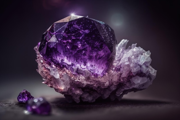 Amethyst close up purple gemstone AI