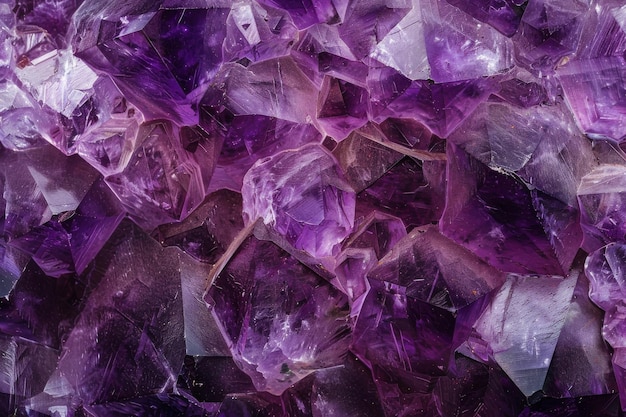 Photo amethyst crystal purple quartz raw gemstone amethyst druse pattern generative ai illustration