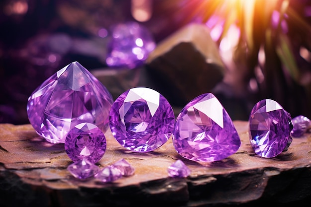 Amethyst gemstones