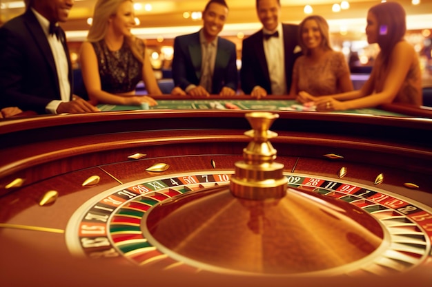 Amidst the opulence the wealthy indulge in casino games their money dancing on the tables Ai Generated