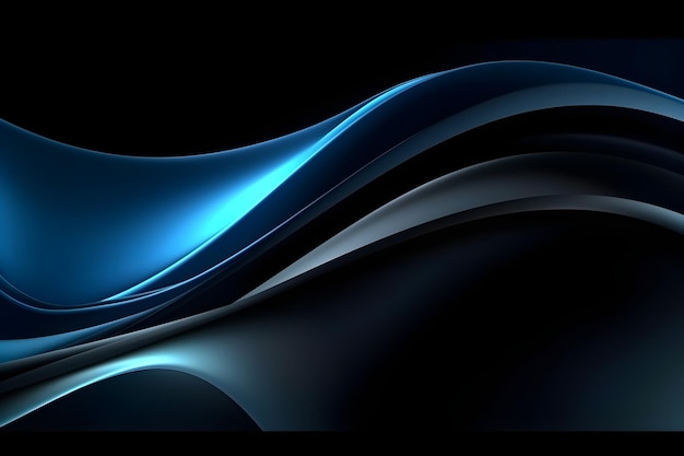 Amoled wallpaper with pure black and blue waves Generative AI