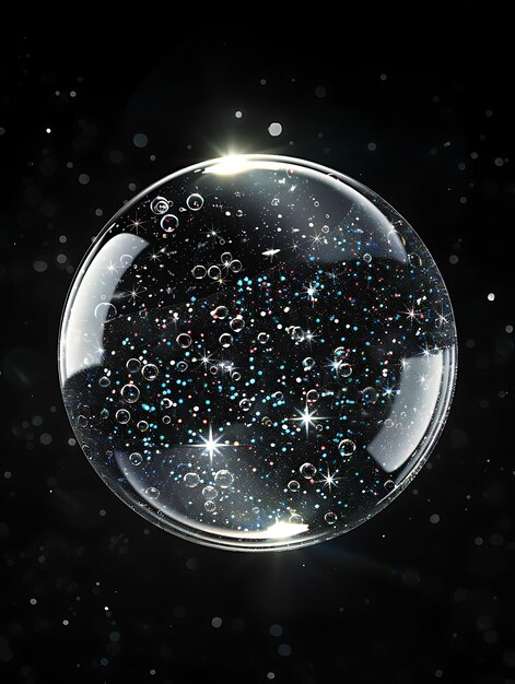 Photo amorphous twinkling starry bubble with constellation like pa texture art wallpaper background