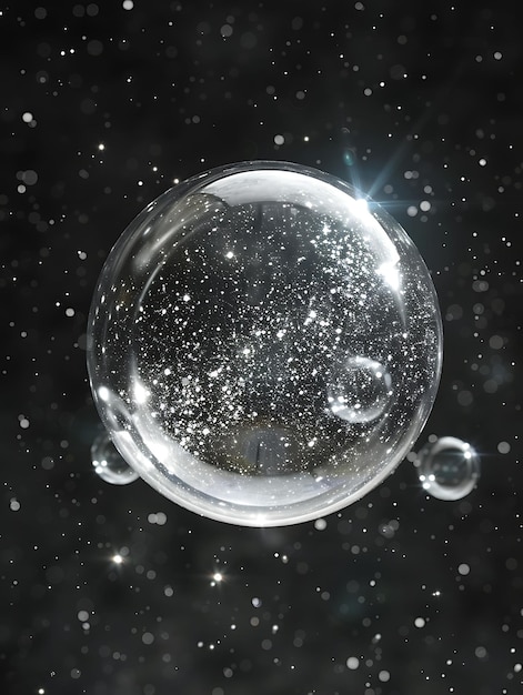 Photo amorphous twinkling starry bubble with constellation like pa texture art wallpaper background