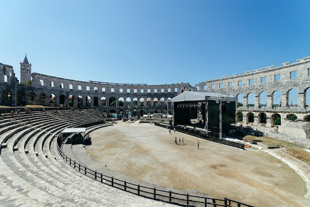 Amphiteater in Pula in Istria, Croatia. Roman arena