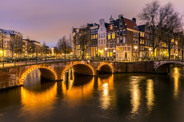 Photo amsterdam canals netherlands
