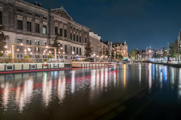 Amsterdam at night long exposure