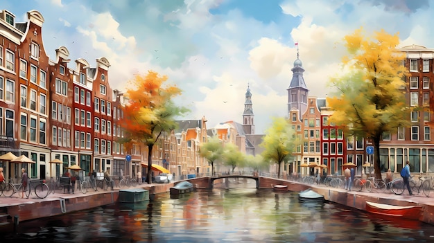 アムステルダムの魅力的な運河