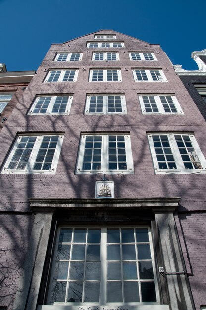 Amsterdam traditional house, old warehouses. netherlands