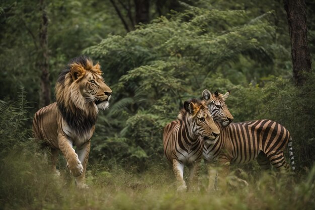 Amur Tiger in the summer