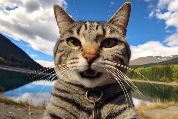 Amusante selfie van een kat