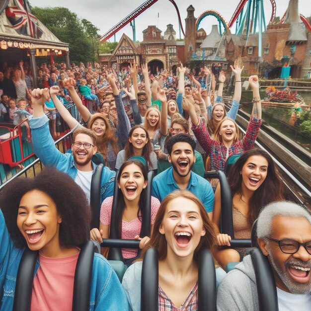 amusement park vibrant background