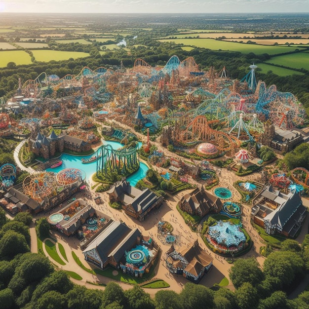 amusement park vibrant background