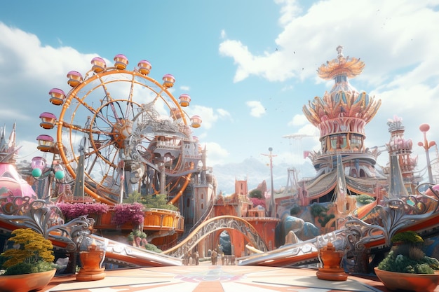 An amusement park with rides inspired by quantum p 00562 01