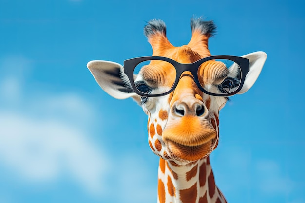 Amusing giraffe sporting eyewear