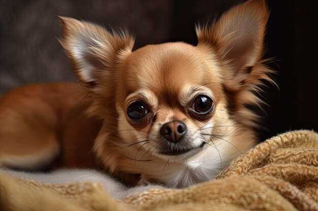 Amusing small red dog breed Chihuahua Generative AI